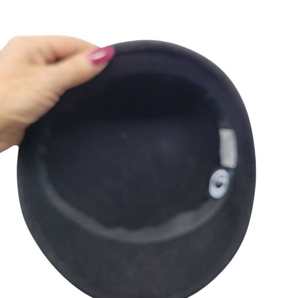 Giovannio Womens Black Wool Felt Cloche Hat Ribbon Flower Bow Retro Roaring 20s - Picture 7 of 8